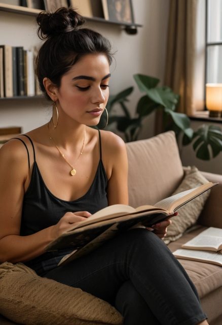 Vesper reading and taking notes
